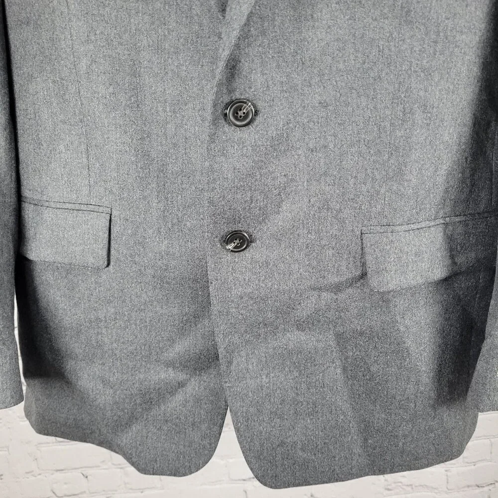 Lauren Ralph Lauren Grey Wool Cashmere 2 Button Notch Blazer Sport Coat Size 42R